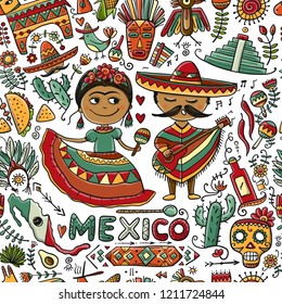 Travel to Mexico. Seamless pattern for your design