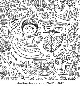 Travel to Mexico. Seamless pattern for your design