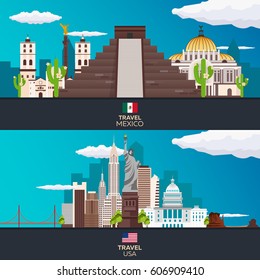 Travel to Mexico. Vector illustration