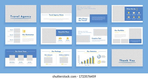 Travel Minimal Presentation Layout Design with Infographic