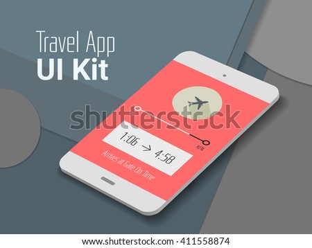 Travel mobile app UI smartphone mockup