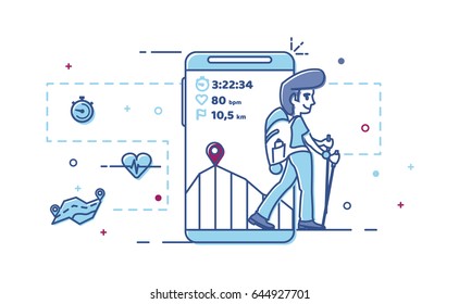Travel mobile application. Vector illustration.