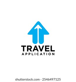 Diseño de logotipo de Vector de aplicación móvil de viaje