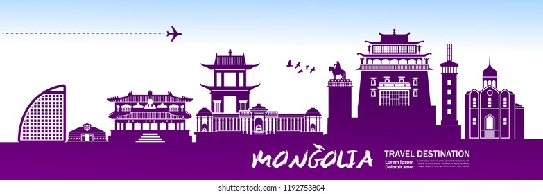 Travel To Mongolia Vector.