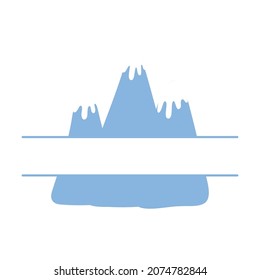 Travel monogram vector illustration, mountains family name split monogram