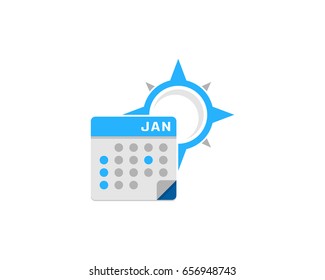 Travel Month Calendar Icon Logo Design Element