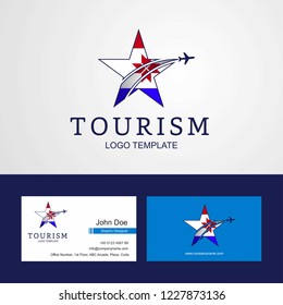 Travel Mordovia flag Creative Star Logo and Business card design