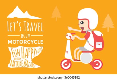 travel with motorcycle,character design