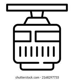 Travel mountain cabine icon outline vector. City map. Day tower