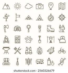 TRAVEL - MOUNTAIN - CAMP ICON SET