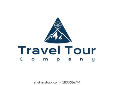 travel mountain tour company logo design vector file.travel on hill company logo design