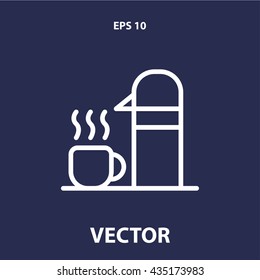 travel mug icon. thermos line icon