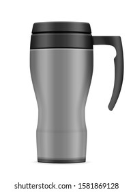 Travel mug on a white background. Vector illustration.