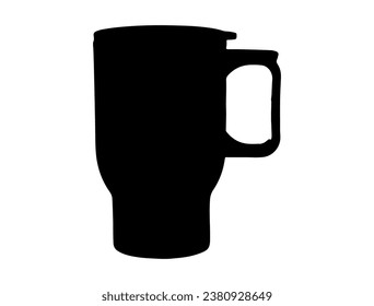 Travel mug silhouette vector art white background