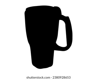 Travel mug silhouette vector art white background