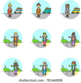 Travel- Multicolor Icon Set