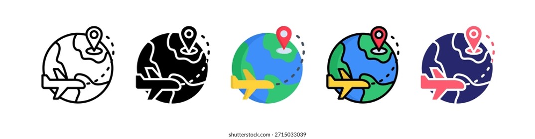 Travel Multiple Style Icon Set Collection..