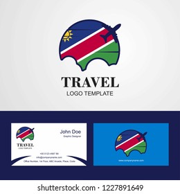 Travel Namibia Flag Logo and Visiting Card Design