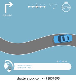 Travel navigation guide. Flat design vector illustration.