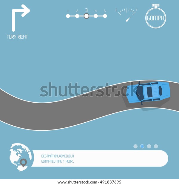 Travel
navigation guide. Flat design vector
illustration.