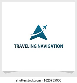 travel navigation icon logo design vector, traveling brand icon logo design template