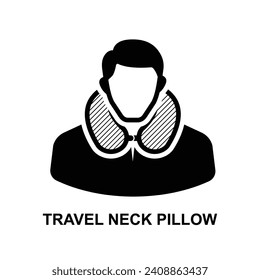 Travel neck pillow icon isolated on background vector illustration.