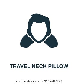 Icono de almohada de cuello de viaje. Monocromo simple icono de almohada del cuello del viaje para plantillas, diseño web e infografías