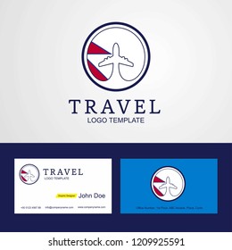 Travel Nepal Creative Circle flag Logo and Business card design