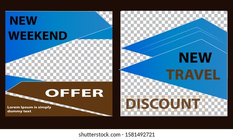 Travel new discount offer social media web banner or post design