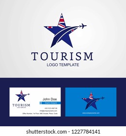 Travel New Zealand flag Creative Star Logo and Business card design