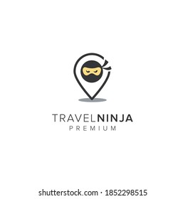 Travel Ninja Logo Vector Icon