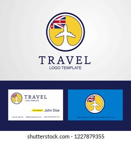 Travel Niue Creative Circle flag Logo and Business card design