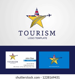 Travel Niue flag Creative Star Logo and Business card design