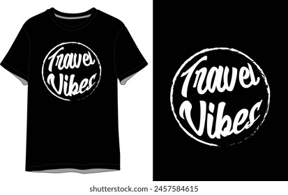 Viaja ahora Vector negro diseño de la camiseta