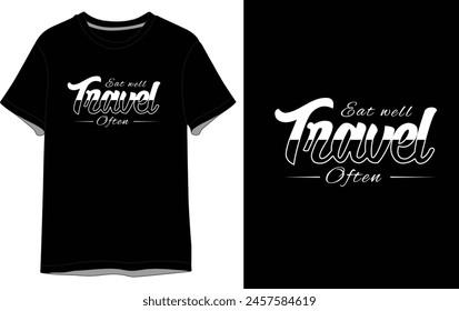 Travel now Vector black t shirt design