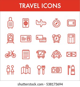 travel object line icon vector illustration flat design