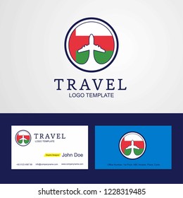 Travel Oman Creative Circle flag Logo and Business card design
