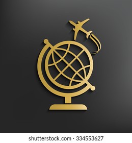 Travel on dark background,clean vector