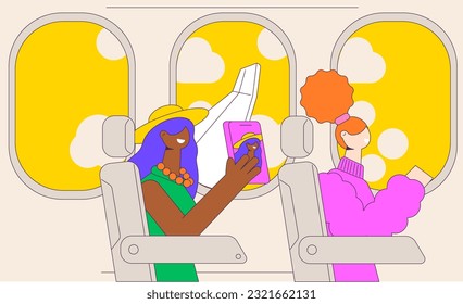 Travel On a plane illustration