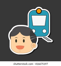 travel on train design, flat illustration