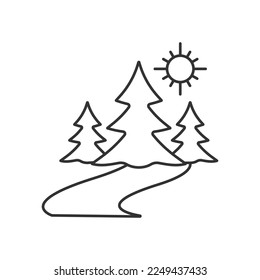 Travel outdoor  vector icon. Line sign for mobile concept and web design. Symbol, logo illustration. Vector graphics