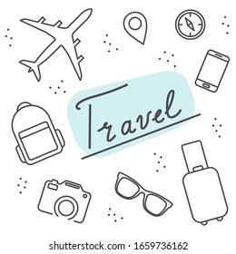 Reiseschild-Icon Set Vektorillustration Illustration.