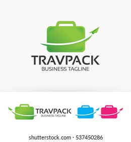 Travel pack logo design. Vacation and travel agency logo concept. Vector logo template