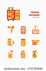 TRAVEL PACKING icon for webpage, application, card, printing, social media, posts etc.