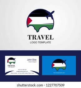 Travel Palestine Flag Logo and Visiting Card Design