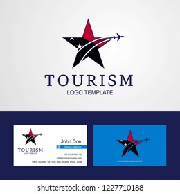 Travel Papua New Guinea flag Creative Star Logo and Business card design
