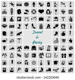 Travel and party icons