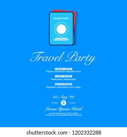 Travel Party Invitation Design with Where and When Details