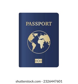 Travel passport cover vector template. International identification document for travel. Vector image about verification citizenship, tourism and vacation. Vector illustration