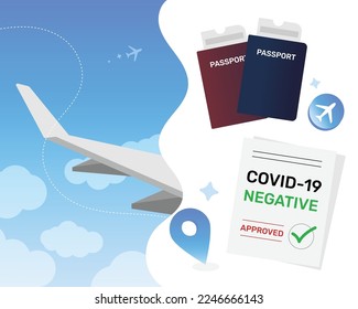 Travel, Passport, Covid-19 Test vector
